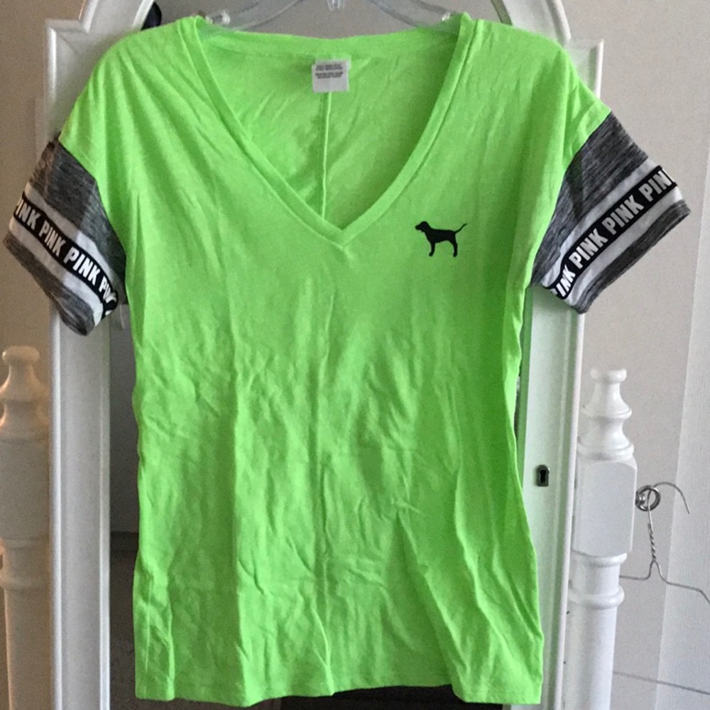 Pink Victoria's Secret lime shirt